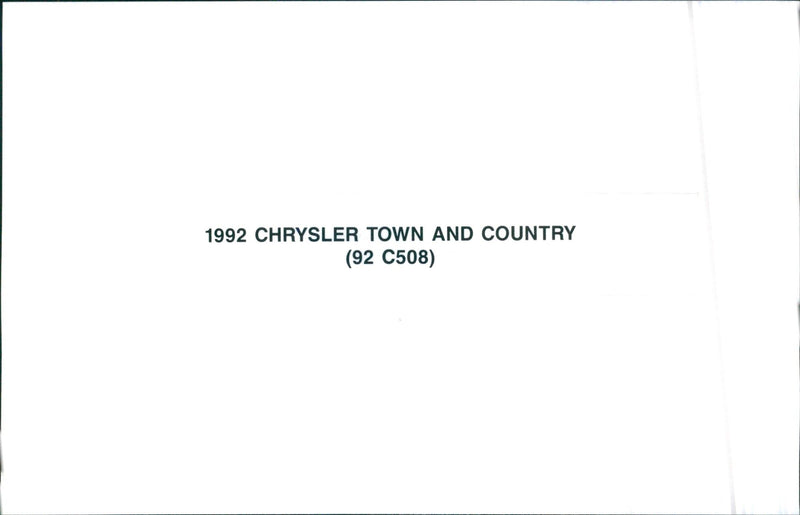 1992 Chrysler Town and Country - Vintage Photograph
