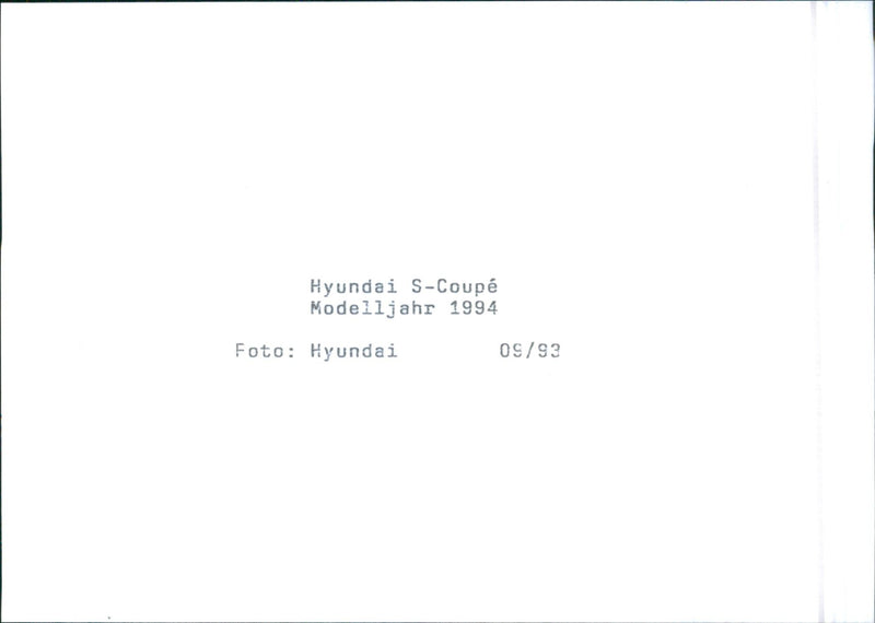 1994 Hyundai Scoupe - Vintage Photograph