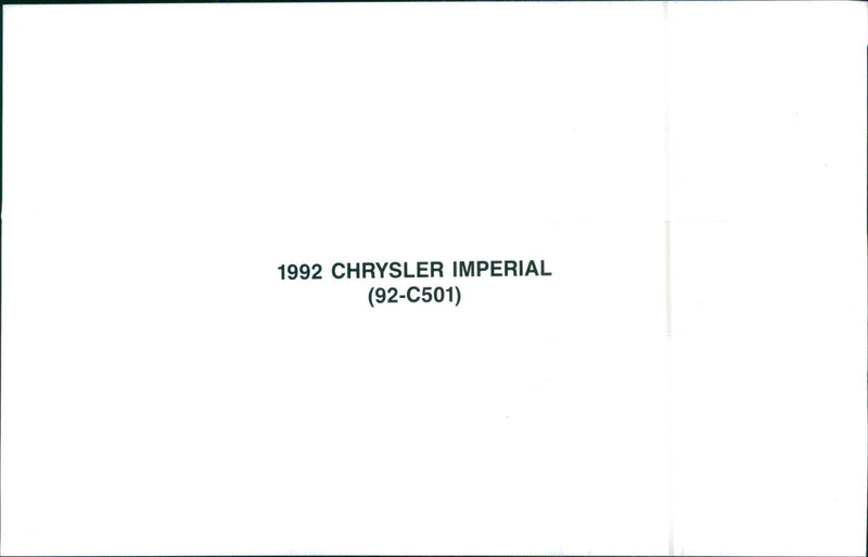 1992 Chrysler Imperial - Vintage Photograph