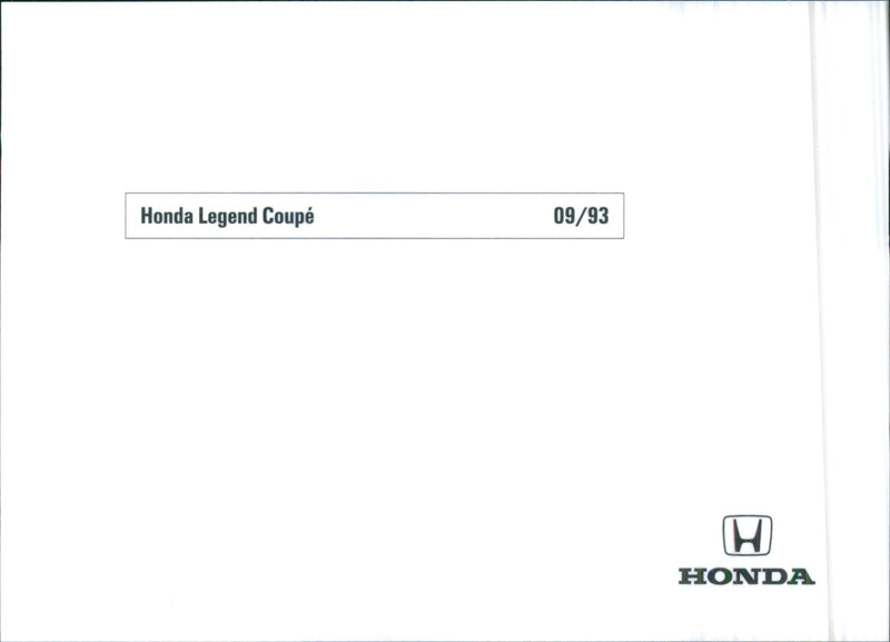 1993 Honda Legend Coupe - Vintage Photograph