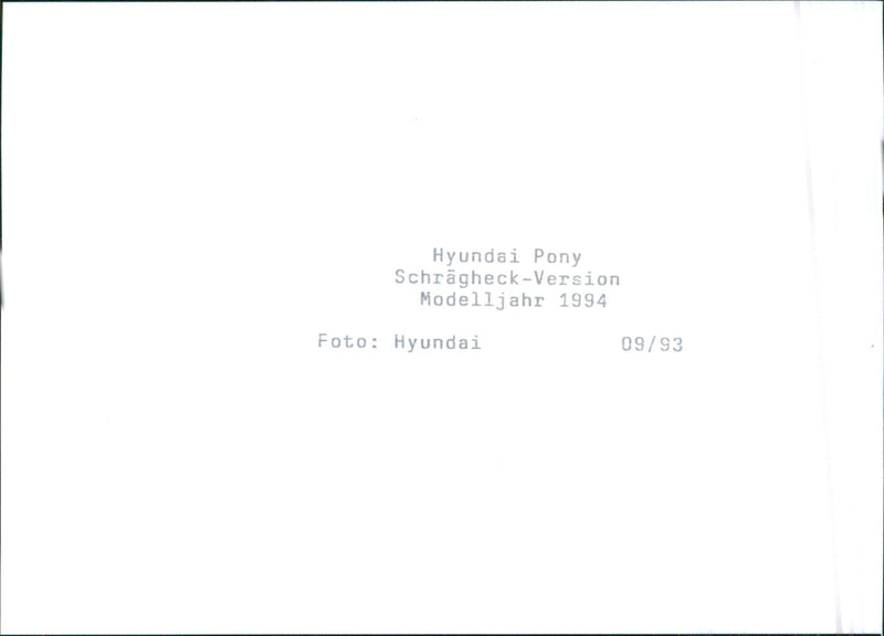 1994 Hyundai Pony - Vintage Photograph