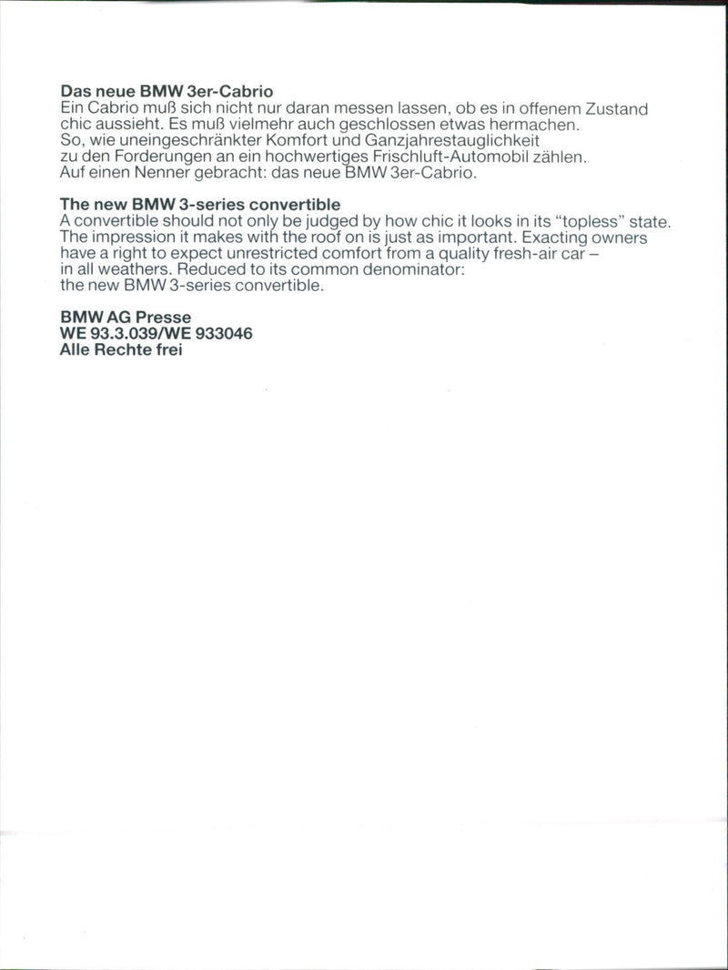 1994 BMW 3-series convertible and Coupe - Vintage Photograph