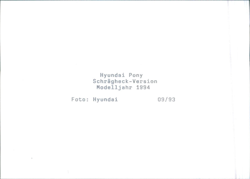 1994 Hyundai Pony - Vintage Photograph