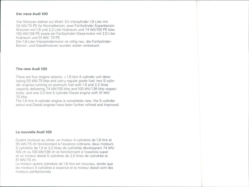 Audi 100's engine - Vintage Photograph