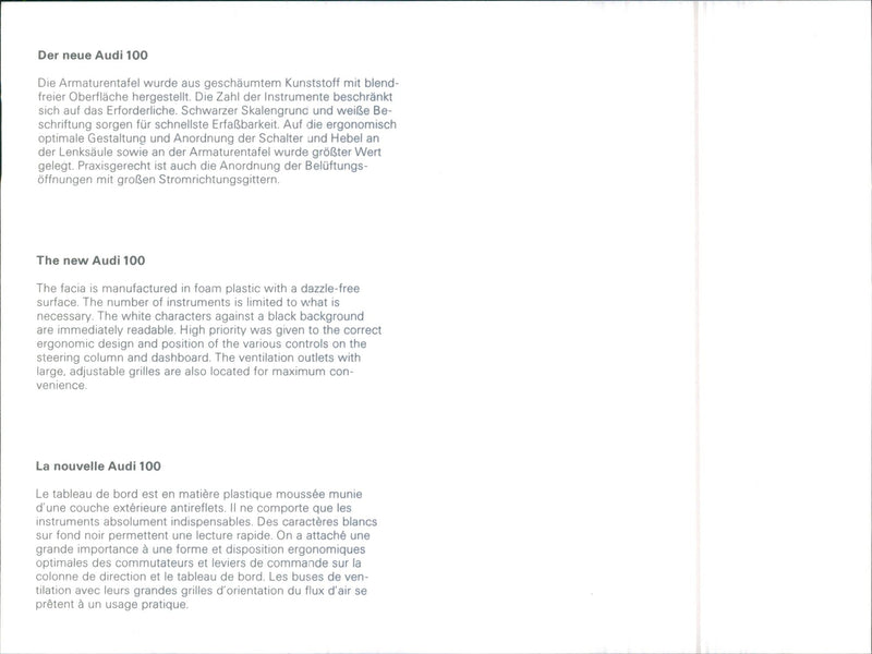 Dashboard of Audi 100 - Vintage Photograph