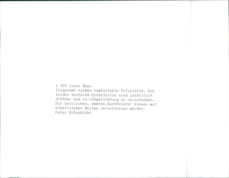Mitsubishi L300 Luxus Bus - Vintage Photograph