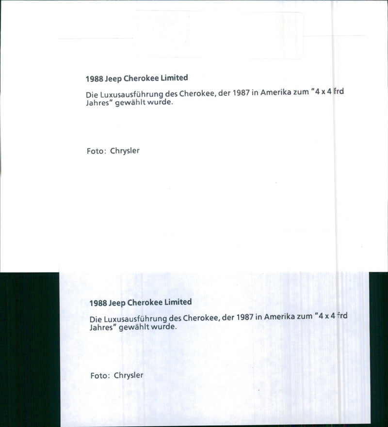 1988 Jeep Cherokee limited - Vintage Photograph