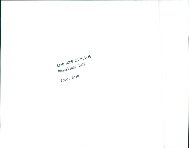 1992 Saab 9000 CS 2.3-16 - Vintage Photograph