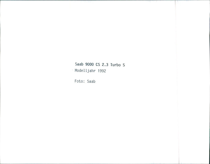 1992 Saab 9000 CS 2.3 Turbo S - Vintage Photograph