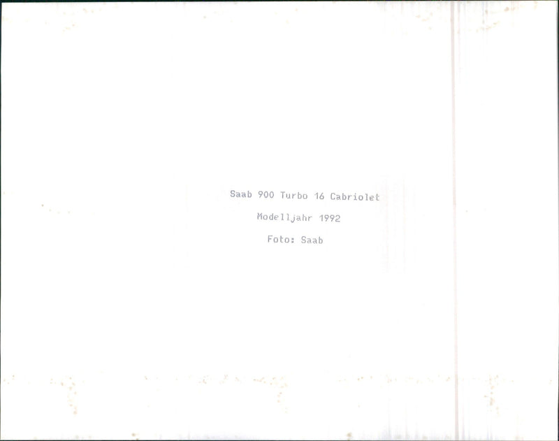 1992 Saab 900 Turbo 16 Cabriolet - Vintage Photograph