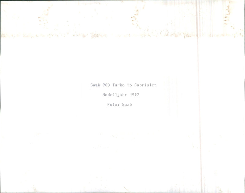 1992 Saab 900 Turbo 16 Cabriolet - Vintage Photograph