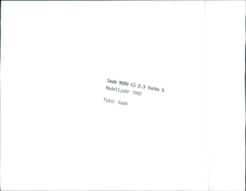 1992 Saab 9000 CS 2.3 Turbo S - Vintage Photograph