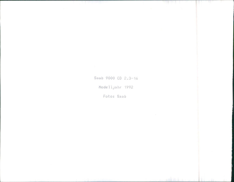 1992 Saab 9000 CS 2.3-16 - Vintage Photograph