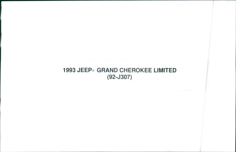 1993 Jeep Grand Cherokee Limited - Vintage Photograph