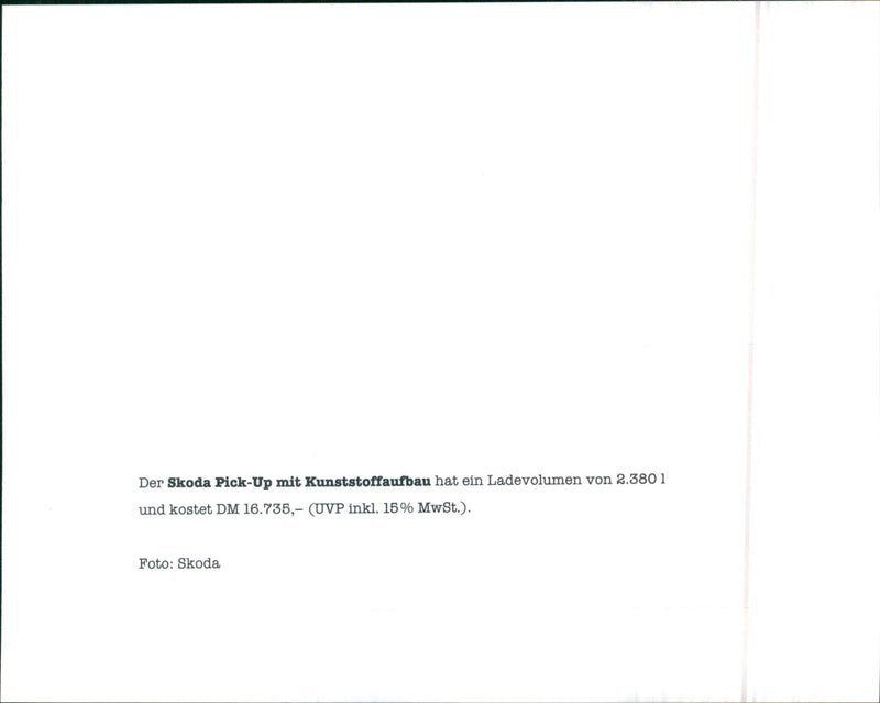 Skoda pick-up - Vintage Photograph