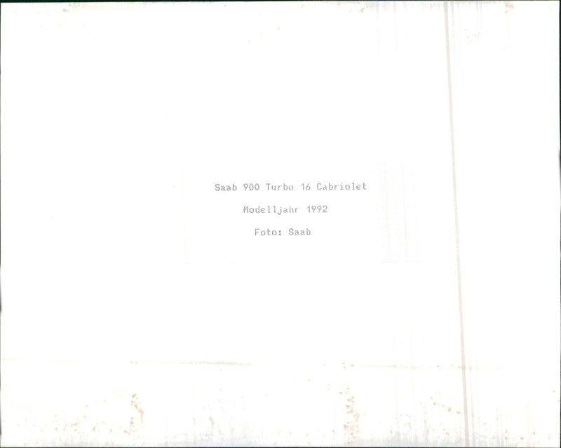 1992 Saab 900 Turbo 16 Cabriolet - Vintage Photograph