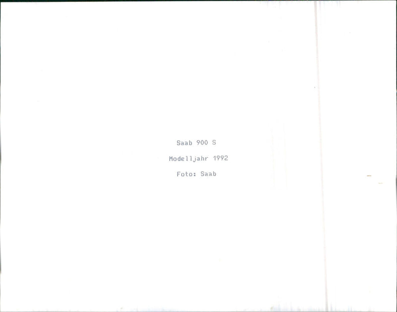 1992 Saab 900 S - Vintage Photograph
