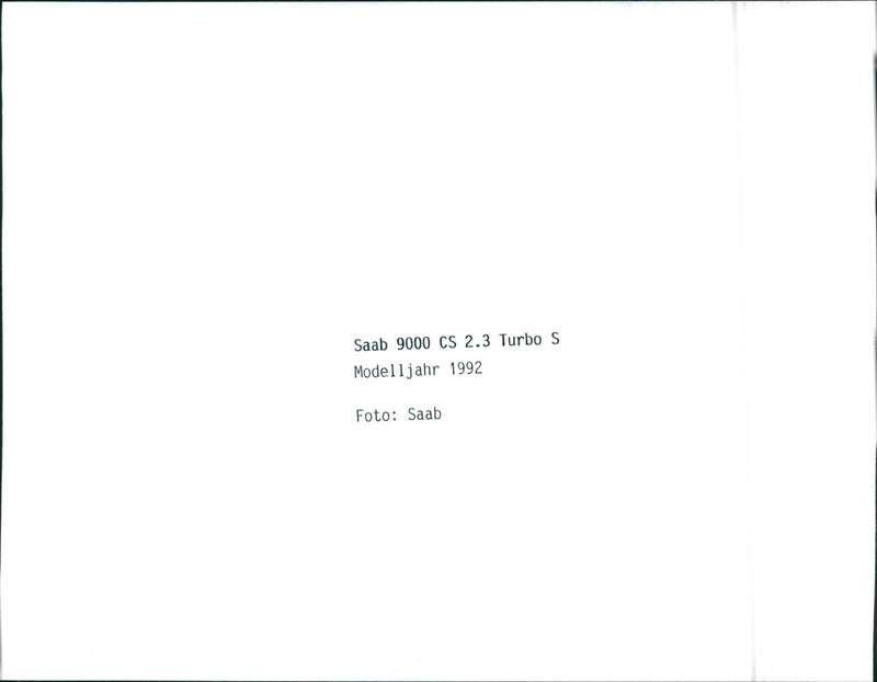 1992 Saab 9000 CS 2.3 Turbo S - Vintage Photograph