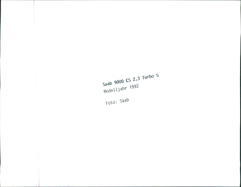 1992 Saab 9000 CS 2.3 Turbo S - Vintage Photograph
