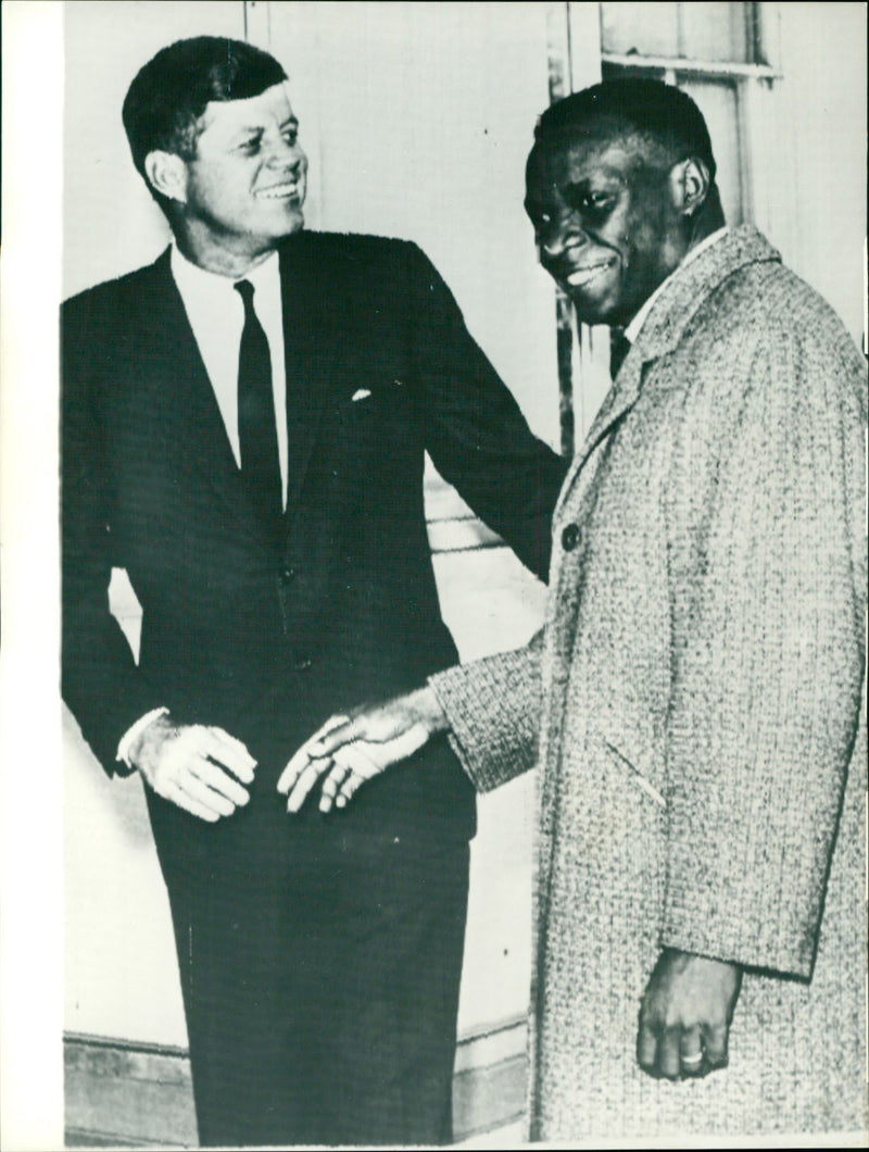 John F. Kennedy and Cyrille Adoula - Vintage Photograph