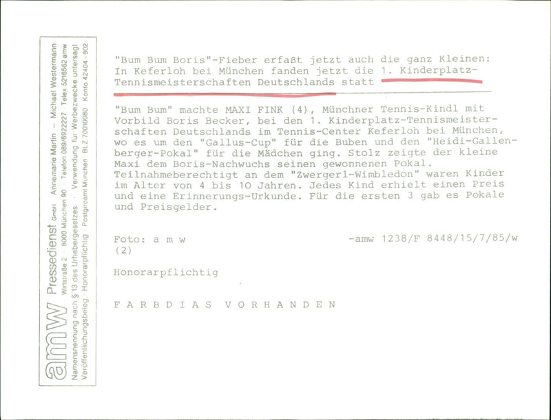 1st children's tennis championship - Vintage Photograph