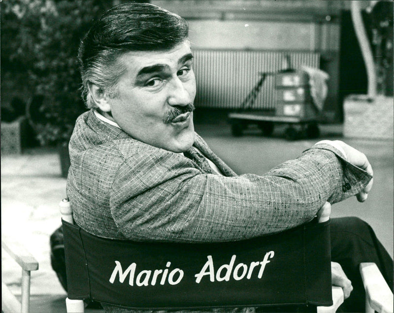 M. Adorf during the filming of ZDF-Kino-Revue - Vintage Photograph