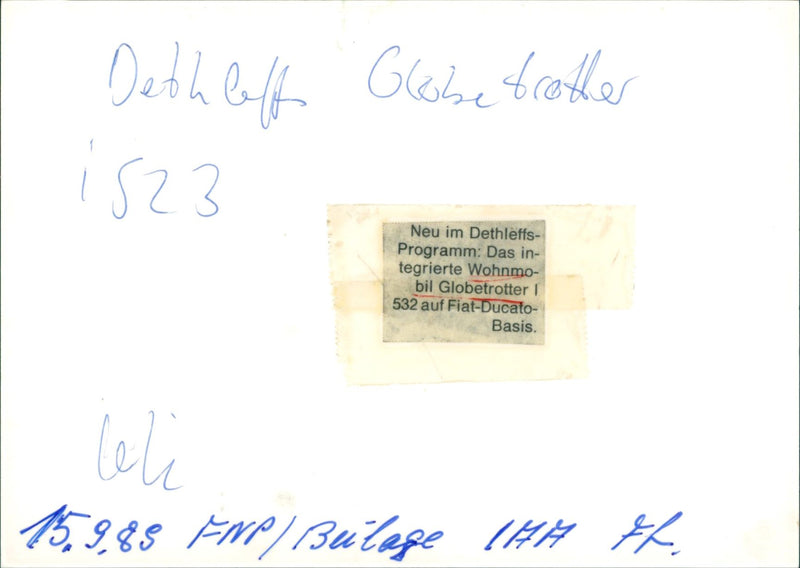 Dethleff's Globetrotter I523 - Vintage Photograph