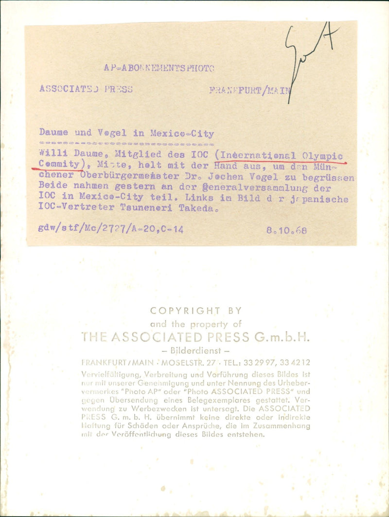 International Olympic Committee - Vintage Photograph