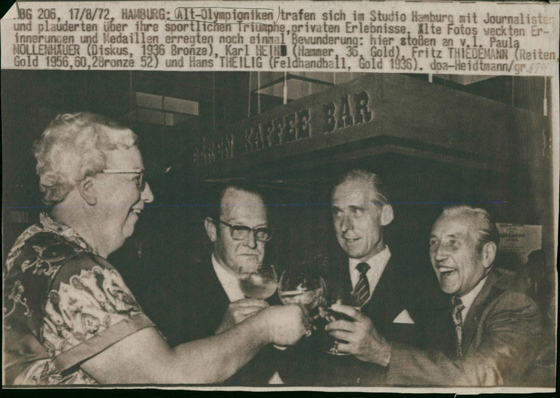 Paula Mollenhäuer, Karl Hein, Fritz Thiedemann and Hans Theilig. - Vintage Photograph