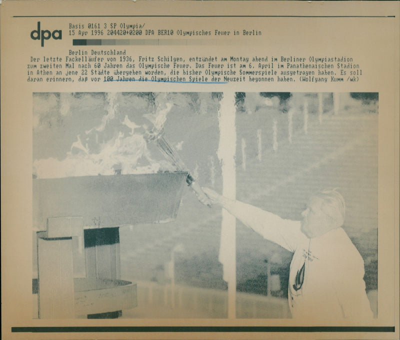 The Olympic flame (Olympics- 1936 in Berlin) - Vintage Photograph