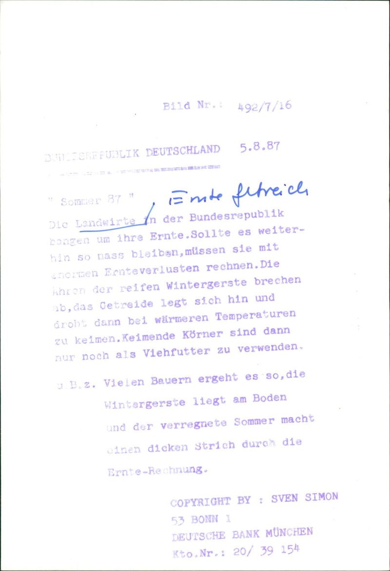 Getreide - Vintage Photograph