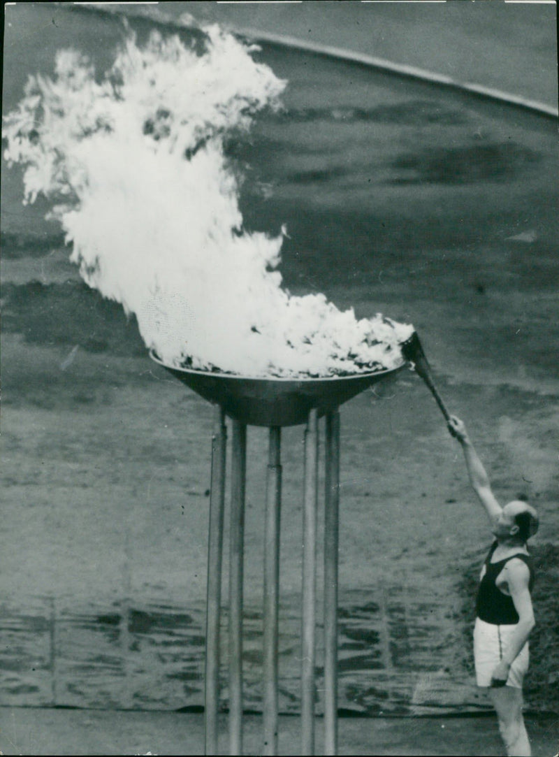 Olympic fire - Vintage Photograph