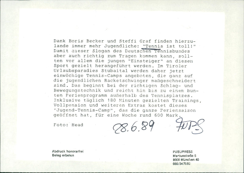 Tennis - Vintage Photograph