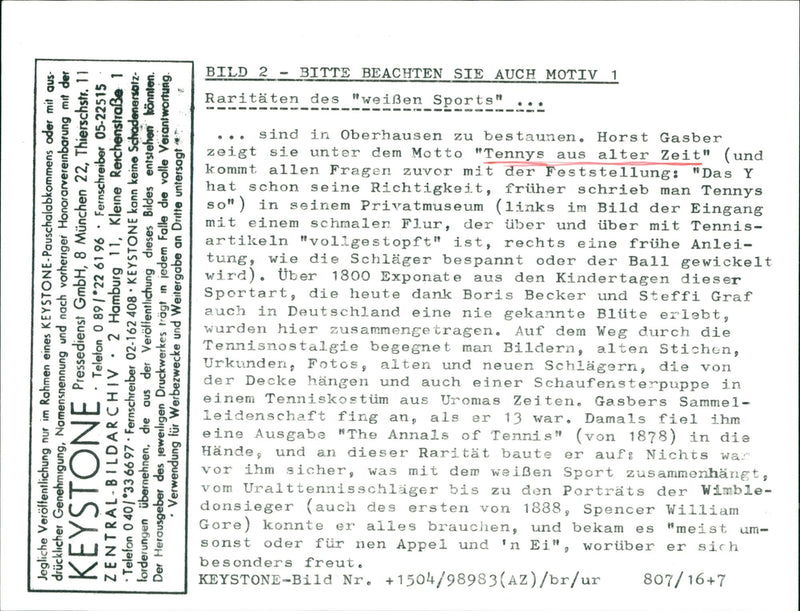 Tennis museum - Vintage Photograph