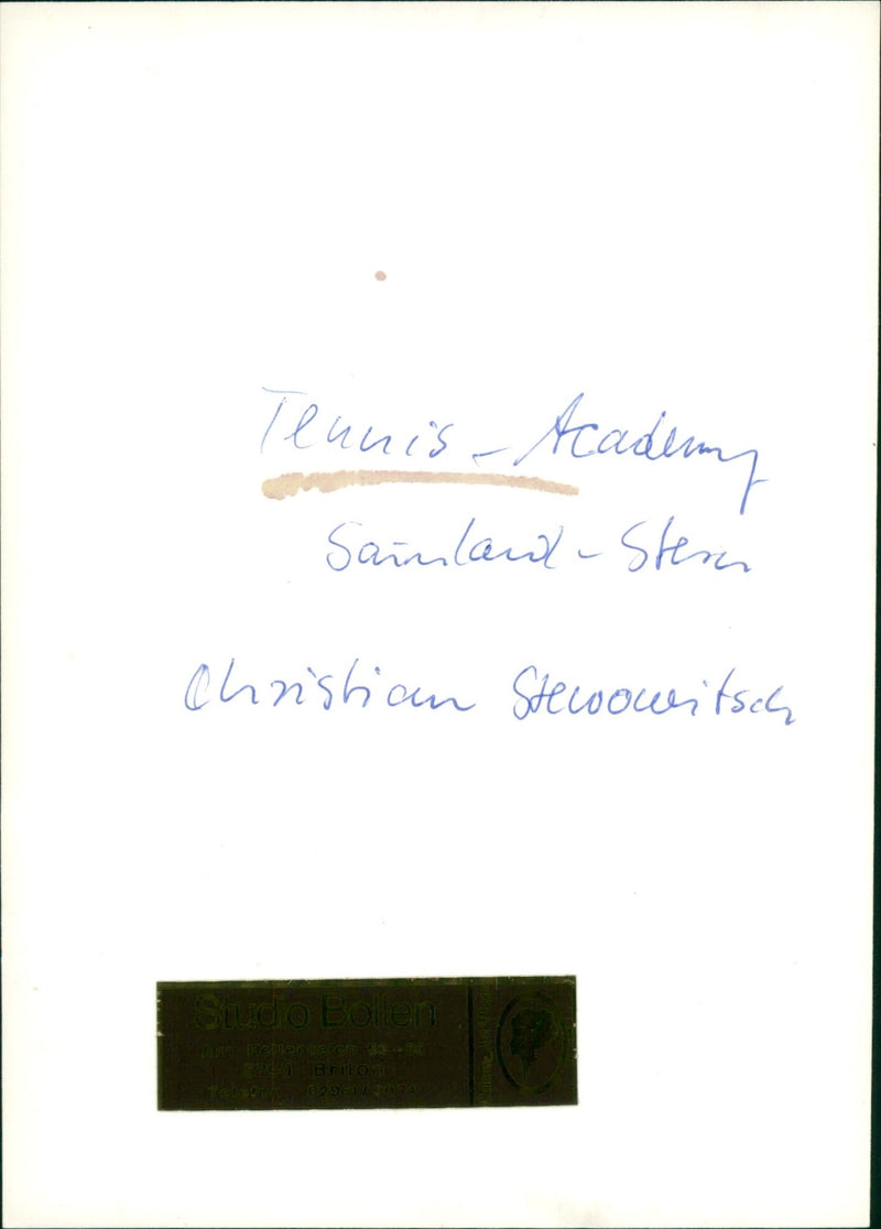 C. Stewowitsch during tennis lessons - Vintage Photograph