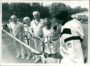 Tennis fans training in the Pötter tennis school - Vintage Photograph