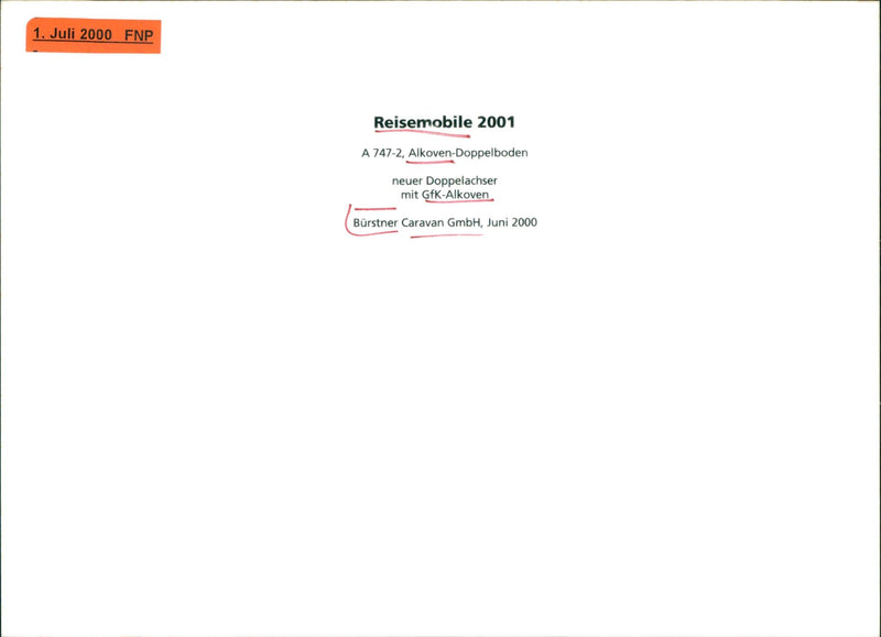 A 747-2 from Bürstner - Vintage Photograph