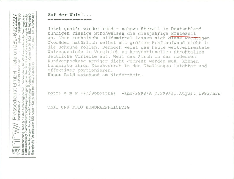 Stroh-Rundballen - Vintage Photograph