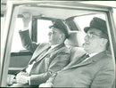 Drivers seated in the rear of the Mercedes 600 - Vintage Photograph