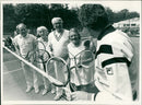 Tennis fans training in the Pötter tennis school - Vintage Photograph