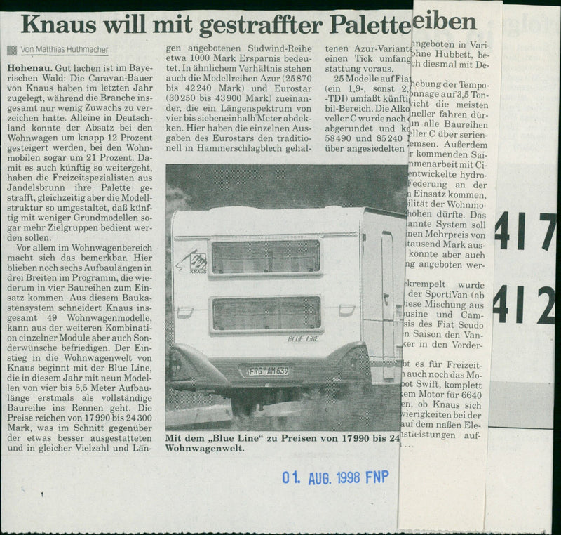 Caravan from Knaus - Vintage Photograph