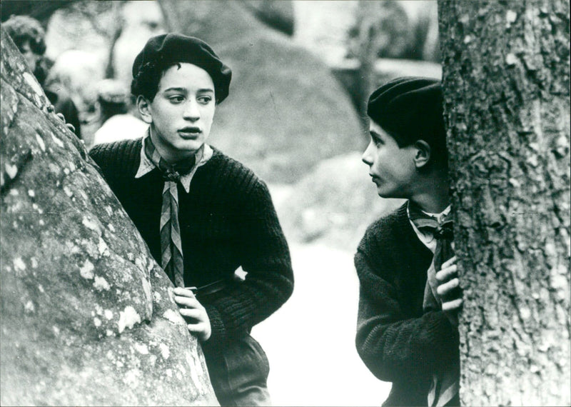 R. Fejtö and G. Manesse in the film "Goodbye children" - Vintage Photograph