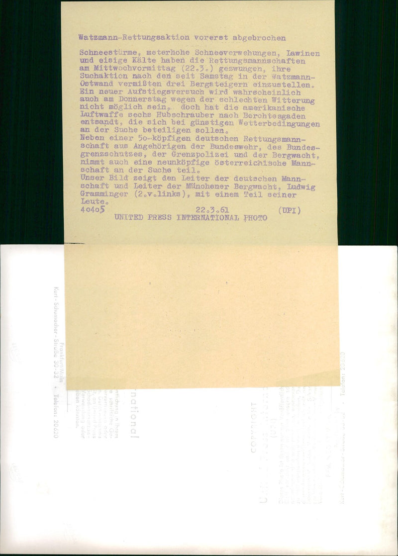 Rescue operation Watzmann - Vintage Photograph