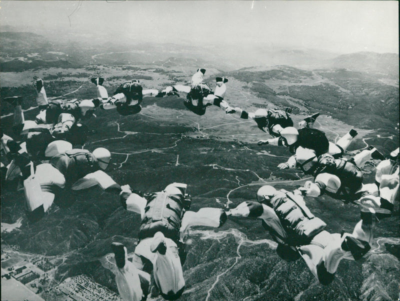 Phenomenon of man in free fall - Vintage Photograph