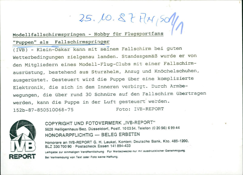 Model skydiving - Vintage Photograph