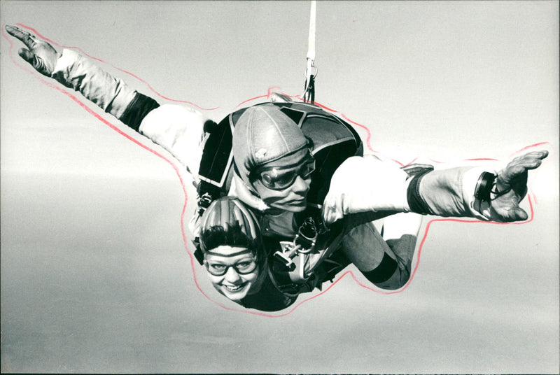 Tandem jump - Vintage Photograph