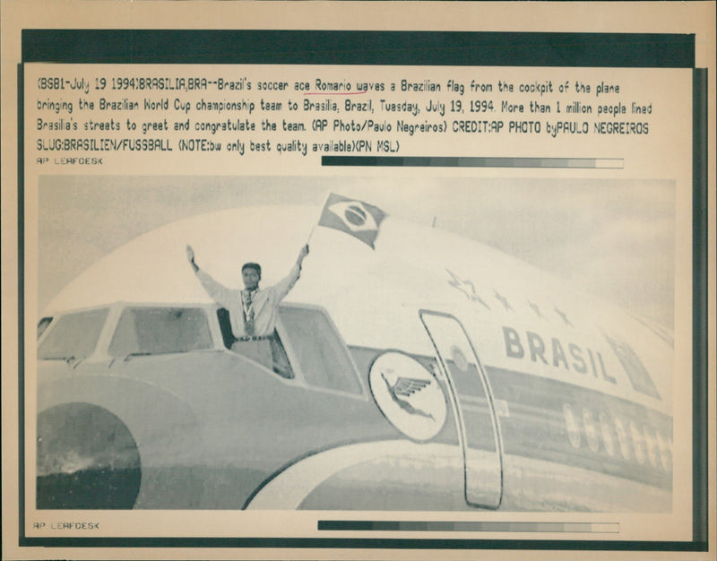 Romário de Souza Faria, Brazilian soccer player - Vintage Photograph