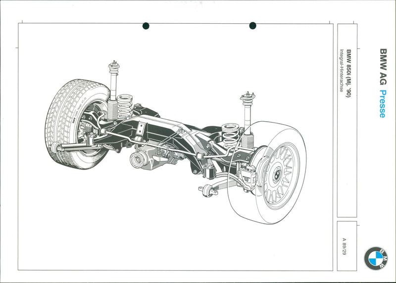 1990 BMW 850i Integral Rear Axle - Vintage Photograph