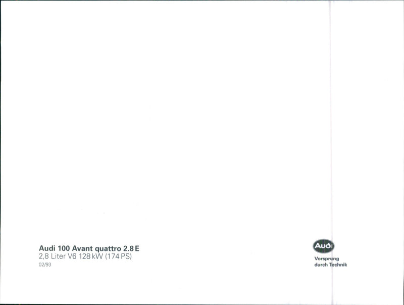 Audi 100 Avant quattro 2.8 - Vintage Photograph