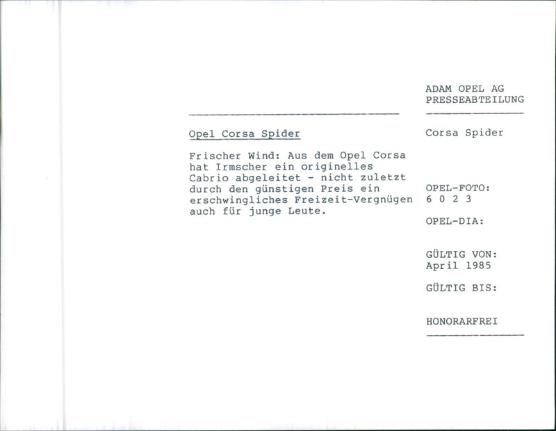 1985 GULTIG BIS LEUTE - Vintage Photograph